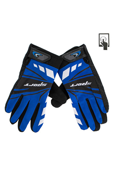 Zumzeria Black and Blue Cycling Gloves for Touch Screens for Teens 'Sport' 9-...