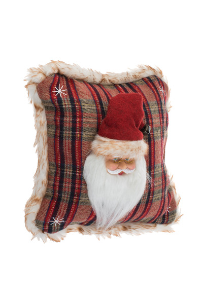 Zumzeria Pernă decorativă 3D Moș Crăciun pentru canapea 33x33cm