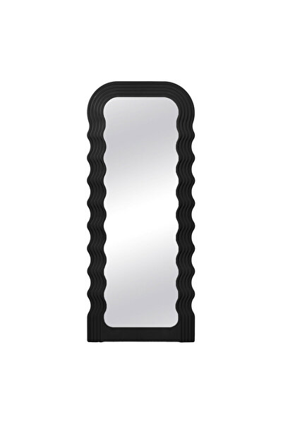 Zumzeria Wall Mirror with Black Wavy Frame 46x110cm