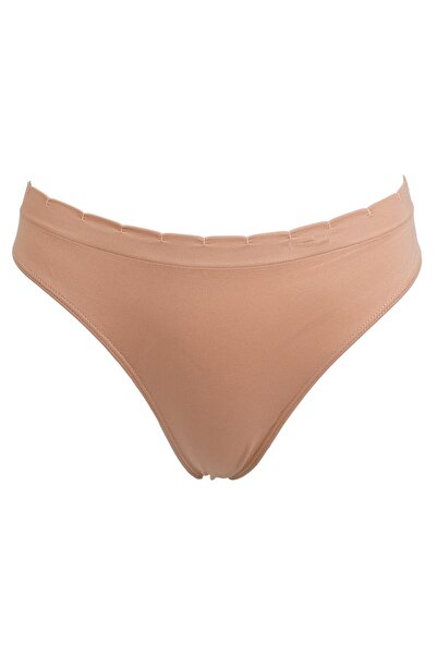 Zumzeria Beige Seamless String Briefs for Women