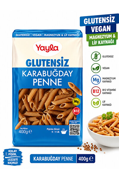 Yayla 🔥 Glutensiz Karabuğday Penne Makarna 400 gr | Vegan & Lif Kaynağı