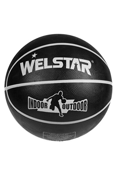 Eurobasket Minge de baschet din cauciuc negru, mărimea 7