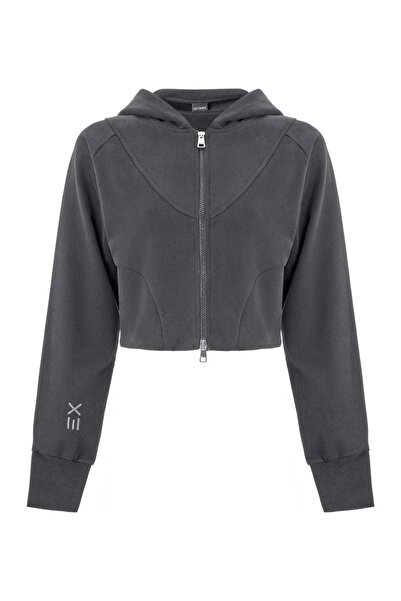 Definex Kadın Korse Fit Dual Zip Kapüşonlu Sweat