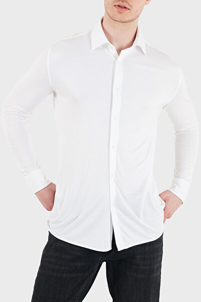 BOSS Modal Slim Fit Klasik Yaka Uzun Kol Gömlek Erkek GÖMLEK 50561622 100