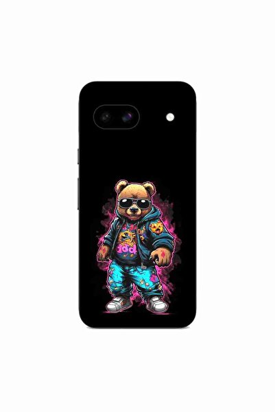 OEM Husa compatibila cu Google Pixel 8A Silicon Gel Tpu Model Bear Cool Black