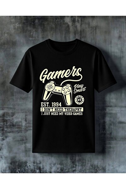 COMVİCHO Gamers Game Control Printed Oversize T-Shirt