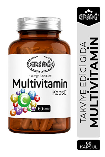 Ersağ Multivitamin Ginseng Ekinezya Zencefil İçeren Takviye Edici Gıda 60 Kapsül