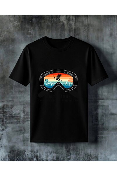 COMVİCHO Mountain Calling Montana Ski Printed Oversize T-Shirt