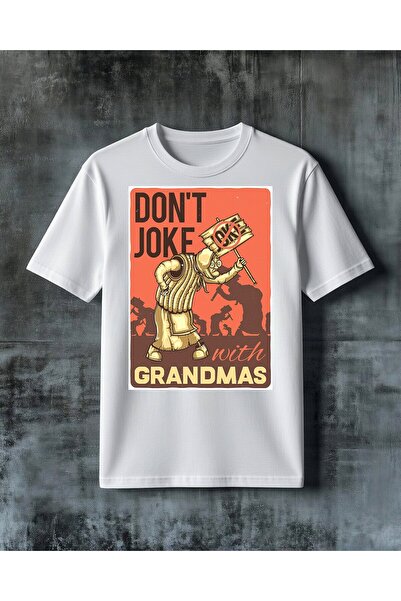 COMVİCHO Dont Joke Grandmas Printed Oversize T-Shirt