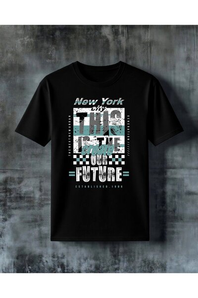 COMVİCHO Newyork City Graffiti Printed Oversize T-Shirt