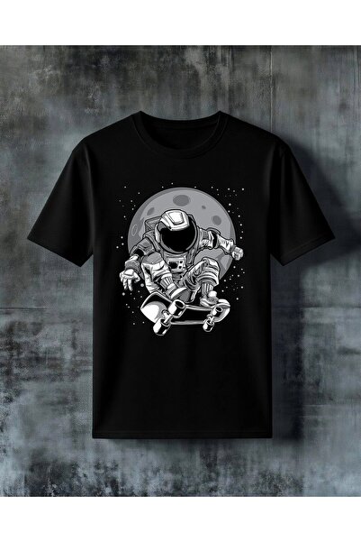 COMVİCHO Astronaut Skateboard 7 Printed Oversize T-Shirt