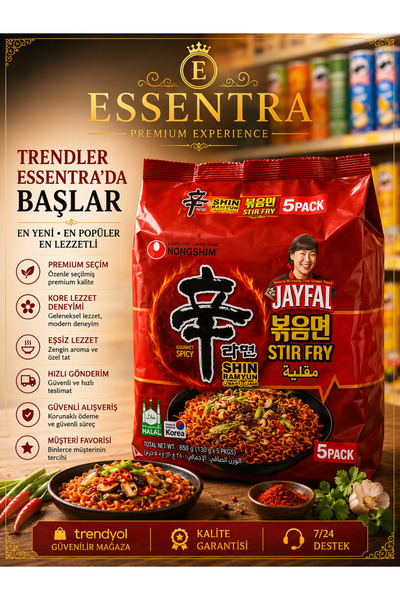 Essentra Home ESSENTRA Shin Ramyun Stir Fry Kore Noodle 5’li Paket
