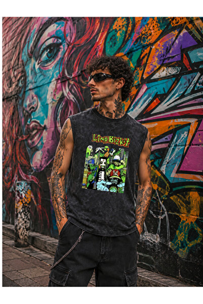 FREAK T-SHIRT Μπλουζάκι Limp Bizkit Y2K Vintage Oversize με μηδενικά μανίκια ...