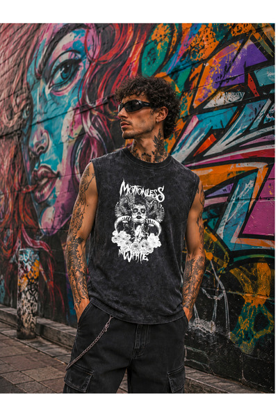 FREAK T-SHIRT Motionless in White Γοτθικό Vintage Μπλουζάκι με Μηδενικά Μανίκια