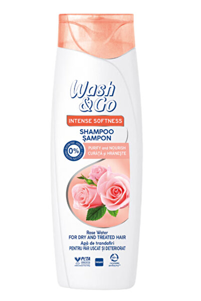 WASH&GO Sampon cu apa trandafiri pentru par uscat,360 ml