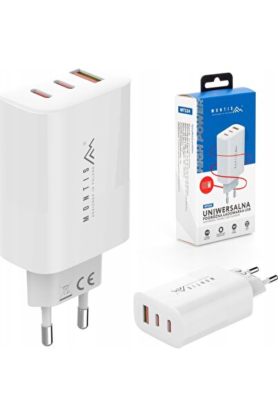 MONTIS Încărcător de rețea USB Tip A + 2x USB Tip-C 65W MT124