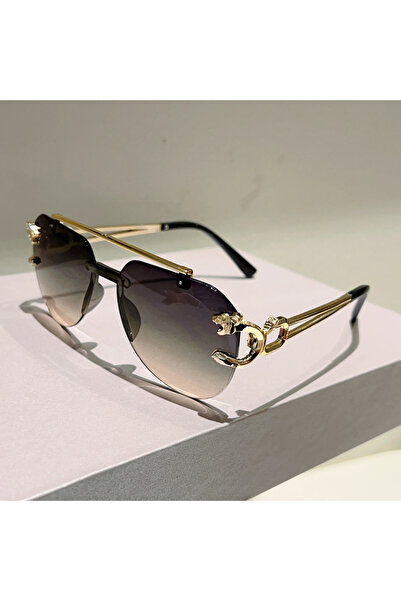 Choice3 as picture shows dark green yellow KAMMPT Rimless Pilot Sunglasses Me...