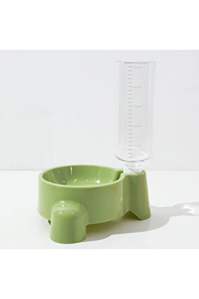 choice2 زجاجة مياه خضراء للحيوانات الأليفة، تغذية أوتوماتيكية بوعاء واحد من م...