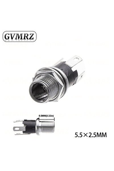 Choice3 5.5x2.5 Type3 10PCS DC025M 5.5*2.1/2.5mm DC Socket With Nut 5.5x2.1/5...