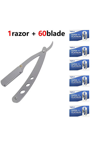 choice2 C634-1razor شفرة حلاقة 60 شفرة قطعة واحدة، ماكينة حلاقة يدوية للرجال،...