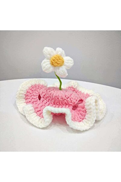 Choice6 M Pink Cat Hat, Cute Flower Crochet Cat Hat Knitted Costume Headwear ...