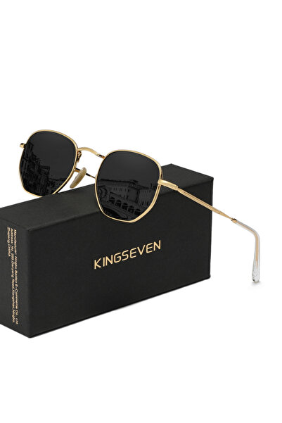 Choice3 نظارات شمسية دائرية عصرية باللون الرمادي الذهبي من KINGSEVEN، نظارات ...
