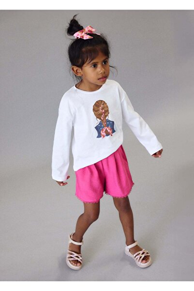MAYORAL Girl's Buckle and Sweatshirt Set White