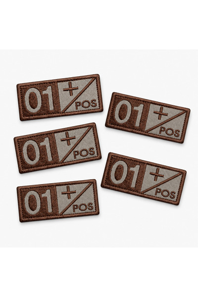 brodezcu Set of 5 patches, emblems, Embroidered badges blood group 01 Positiv...