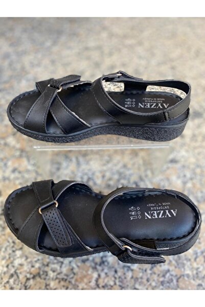 Metin Ayakkabı Black Outer Material, Leather, Orthopedic and Non-Slip Sole, W...