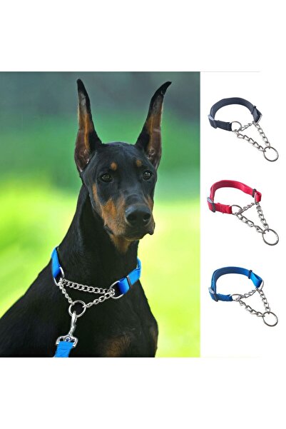 choice2 black Pet Collar Adjustable Nylon Large Dogs Slip Pinch Collar with W...