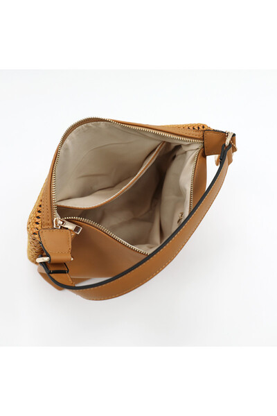 Marina Galanti Cheremule Perforated Hobo Bag - Camel