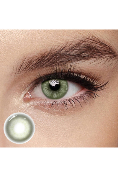 Fancy Look Unspoken Olive Lentile de contact colorate verzi, pachet complet c...