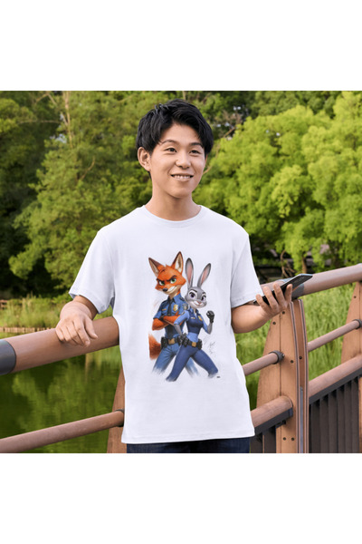 ALPŞAN TİCARET Zootopia t Shirt Boys Girls Kids White T-Shirt Zootopia Printe...