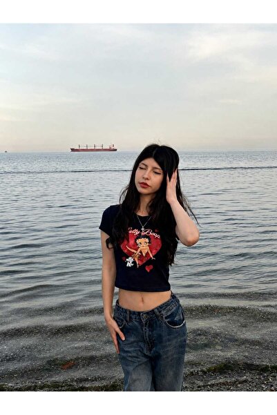 Kalic Studio Tricou Betty Boop pentru copii, negru