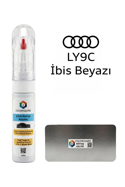 COLORGUARD Audi LY9C İbis Beyazı İğneli ve Fırçalı Özel Tasarım Şişe Rötuş Bo...
