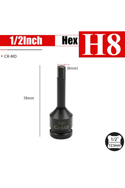 Choice12 H8 1/2inch Impact Hex Socket Electric Drill Socket Adapter Air Impac...