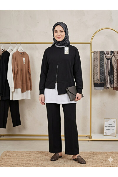 GÜLAY BUTTİK Siyah fermuar detaylı sweet