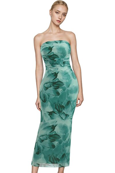 AGYMNX Rochie lungă elegantă de damă, mulată (tip furou), de vară, fără mânec...