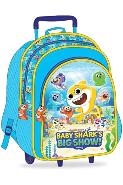 Baby Shark Wheeled School Bag for Girls and Boys, 33 cm, Blue