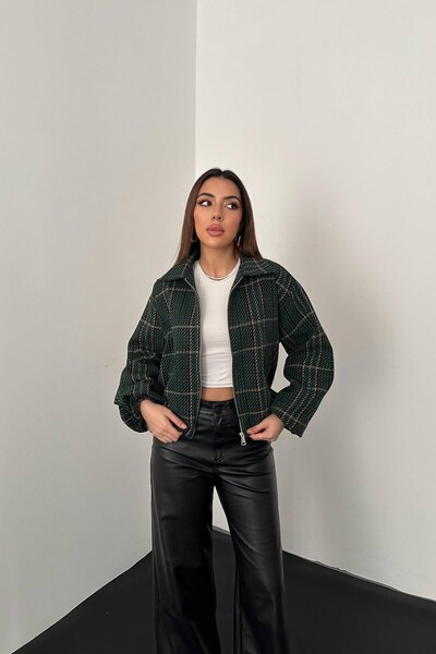 ozelia Green Plaid Jacket