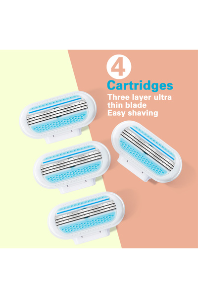 Choice3 4 Pcs Blades (L) Women Bikini Manual Safety razor Hair Removal Shavin...