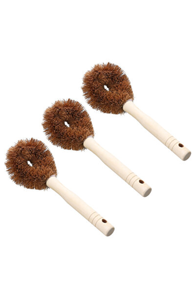 Choice 3pcs Coconut Palm Brush Pot Brush Glass Decontamination Cleaning Spong...