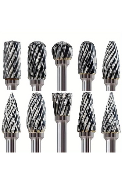 Choice Silver 10pcs Rotary Bit Set for Grinding, Polishing & Carving on Wood,...