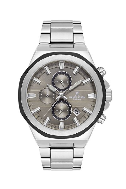 Daniel Klein Dial Brown Band Silver Color 44 mm Inner Indicators Active Men's...