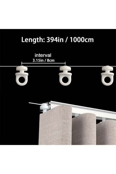 Choice 10meters Distance 80mm 393.7 inch Silent Curtain Track Pulley Featurin...