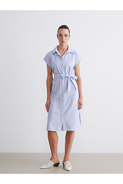 LC Waikiki Striped Belted Muslin Shirt Dress for Style Enthusiasts from Uzg S...