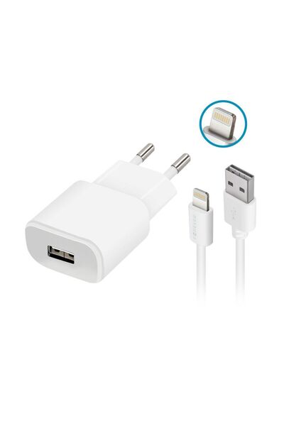 Forever Φορτιστής TC-01 με καλώδιο Lightning 1A Λευκό