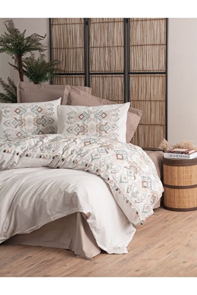 FARİKA Ranforce Single Quilt Cover Set Quilt Cover: 160 X 220 Cm Flat Sheet: ...