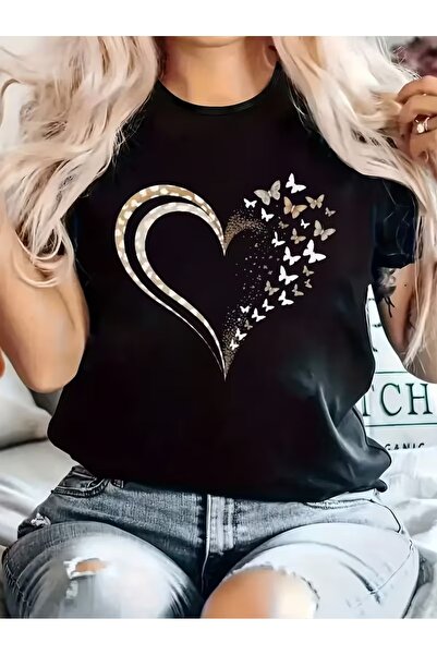 puolikuu Tricou unisex cu croială confortabilă, cu panglică și imprimeu dublu
