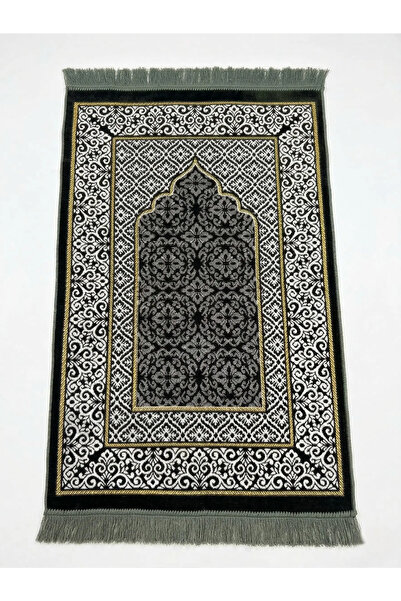 Keremzade Hünkar Zümrüt Gold Makine Dokuma Kadife Seccade Namazlık Günlük Kul...